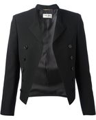 Saint Laurent Cropped Double Breasted Jacket - Lyst