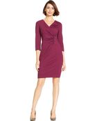Jones New York Faux-Wrap Zippered Dress - Lyst