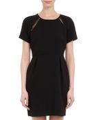 Barneys New York Sheath Dress With Lace Insets - Lyst