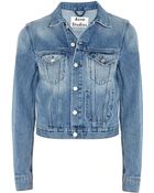 Acne Studios Cropped Denim Jacket - Lyst