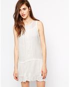 Mango Drop Hem Embroidered Dress - Lyst