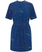 House Of Holland Embroidered Denim Dress - Lyst
