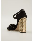 Dolce & Gabbana Studded Heel Sandals - Lyst