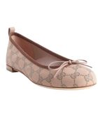 Gucci Pink Gg Canvas 'Ali' Bow Detail Ballet Flats - Lyst