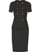 Cedric Charlier Herringbone Wool-Blend Dress - Lyst