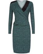 Nicole Farhi Animal Print Draped Slouch Dress - Lyst