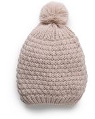 Mango Pompom Knit Beanie - Lyst
