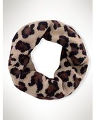 Lauren by Ralph Lauren Leopard Funnel Scarf - Lyst
