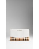 Burberry Leather and Haymarket Check Continental Wallet - Lyst