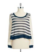 Ella Moss Striped Cropped Sweater - Lyst