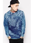Diesel Crew Sweatshirt S-Lof Tiger Dye Print - Lyst