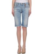HTC Denim Bermudas - Lyst