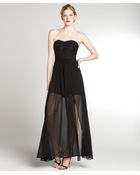 Aryn K. Black Stretch Chiffon Strapless Gown - Lyst