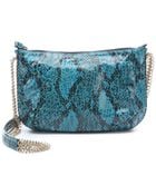 Stella McCartney Medium Blue Faux Python 'Bailey Boo' Crossover Shoulder Bag - Lyst