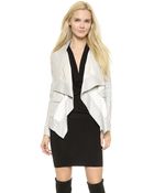 Donna Karan New York Pocket Drape Jacket - Platinum - Lyst