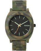 Nixon Time Teller Acetate Matt Black And Camo Watch - Lyst