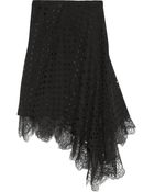 Oscar de la Renta Asymmetric Eyelet Skirt - Lyst