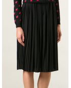 RED Valentino Pleated Midi Skirt - Lyst