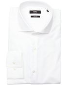 Hugo Boss White Cotton 'Jason' Point Collar Dress Shirt - Lyst
