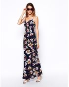 Asos Maxi Dress In Floral Print - Lyst