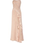 Alberta Ferretti Lace-Appliquã©D Silk Gown - Lyst
