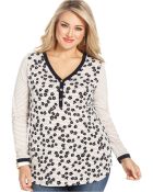 Jones New York Signature Plus Size Striped Floral-Print Top - Lyst