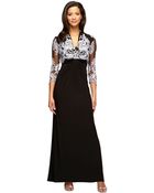 Alex Evenings Lace Trimmed Gown And Bolero Set - Lyst
