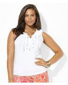 Lauren by Ralph Lauren Sleeveless Ruffled Top - Lyst