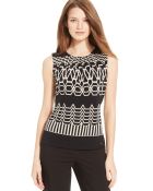 Calvin Klein Sleeveless Pleat-Neck Top - Lyst