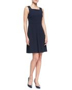 Elie Tahari Shira Sleeveless Dress With Leather Straps - Lyst