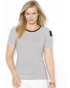 Lauren by Ralph Lauren Plus Striped Pocket Tee - Lyst