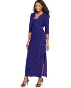 Alex Evenings Draped Bead-Trim Dress And Jacket - Lyst
