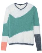 Tibi Mohair V-Neck Pullover - Lyst