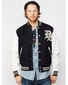 Denim & Supply Ralph Lauren Leather-Sleeved Varsity Jacket - Lyst