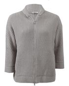 Brunello Cucinelli Zip Shawl Collar Cardigan - Lyst