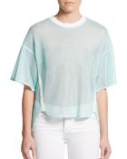 3.1 Phillip Lim Dropped Shoulder Hi-Lo Mesh Top - Lyst