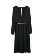 Mango Pleated Skirt Dress - Lyst
