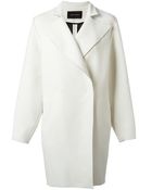 Cedric Charlier Unfinished Edges Oversized Coat - Lyst