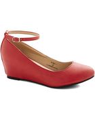 In Touch Footwear Take A Stride With Me Wedge In Red - Lyst