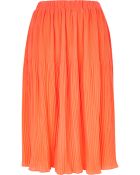 River Island Coral Pleated Midi Skirt - Lyst
