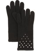 Portolano Cashmere Rhinestone-detail Gloves - Lyst