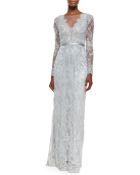 Catherine Deane Zabrina Long-Sleeve Beaded Lace Gown - Lyst