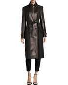 Michael Kors Leather Combo Trench Coat - Lyst