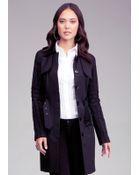 Bebe Stripe Sleeve Trench Coat - Lyst