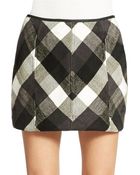 Free People Twiggy Faux Leather Trimmed Plaid Skirt - Lyst