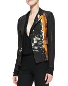 Donna Karan New York Metallic Printed Boyfriend Jacket - Lyst