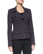 Rena Lange Modified Double-Breasted Tissue Tweed Jacket - Lyst