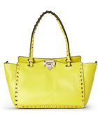 Valentino Yellow Small Rockstud Tote - Lyst