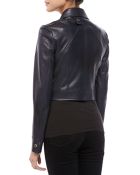 Michael Kors Plonge Leather Cropped Moto Jacket - Lyst