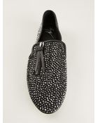 Giuseppe Zanotti Zip Detail Studded Loafers - Lyst